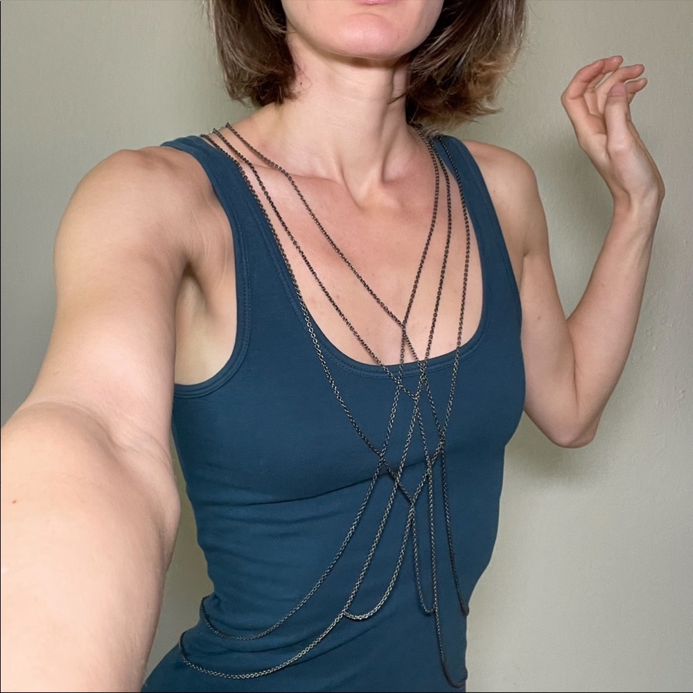 Chan Luu Body Chain Beaded Back Jewelry Necklace